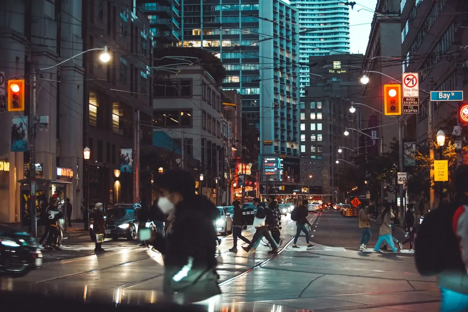 Downtown Toronto intersection and towers