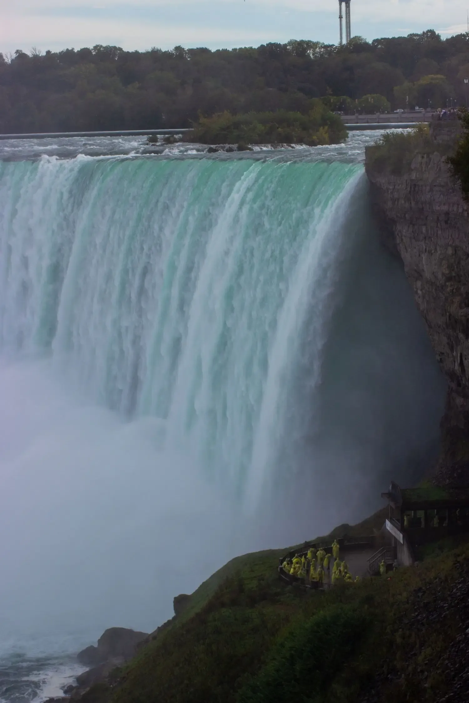 Niagara Falls with river and viewing area